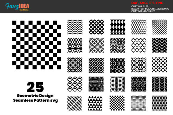 25 Seamless Patterns Geometric SvgBundle for Modern Graphics