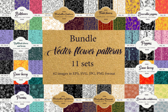 A Bundle of Floral Seamless Patterns for Modern Graphics