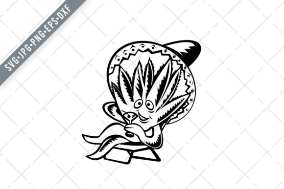 Agave Plant Wearing Sombrero: Graphics & Illustrations for Crafters