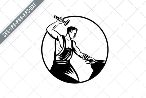 Blacksmith Foundry Worker Graphics for Illustrations