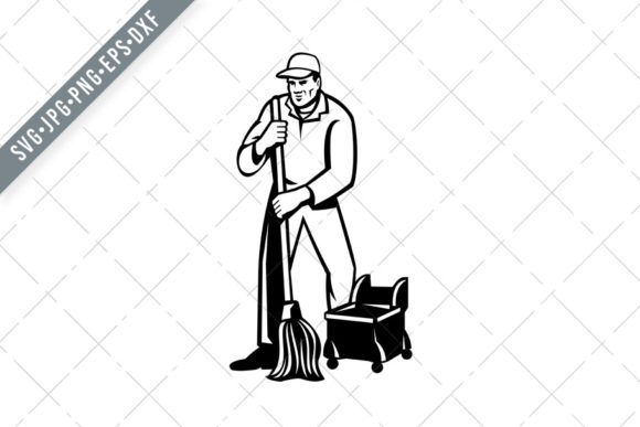 Commercial Cleaner Janitor Cleaning Graphics & Illustrations Review