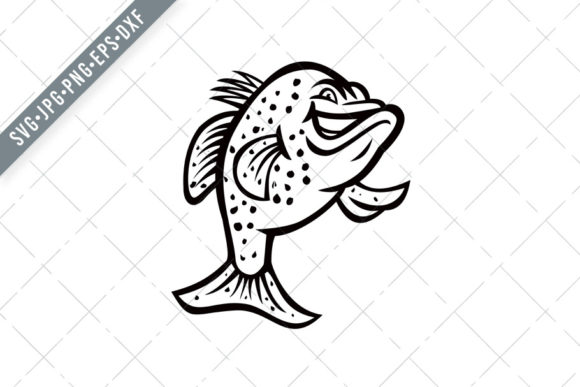 Crappie Fish Standing Up Mascot: Retro Graphics and Illustrations for Local Brands