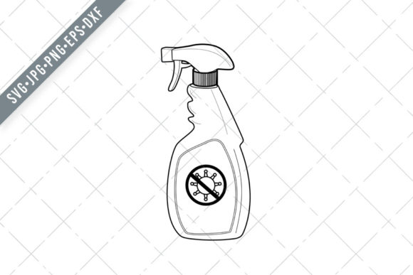 Disinfectant Spray Bottle Stop Virus Graphics and Illustrations Review