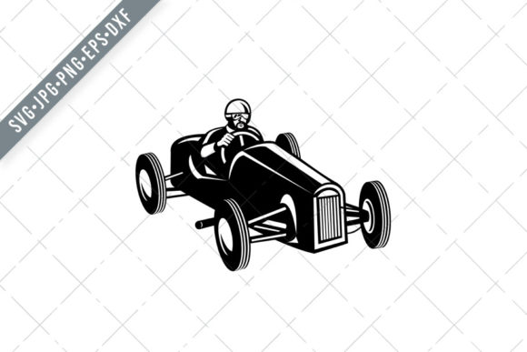Driver Driving Vintage Race Car: A Designer's Stitch Test