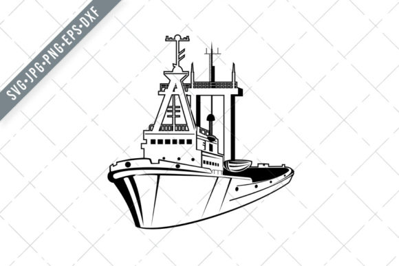 Harbor Tugboat Tug Boat Tug Retro SVG Graphics and Illustrations