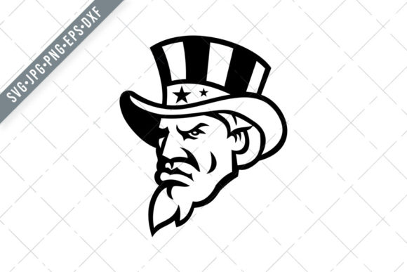 Head of American Uncle Sam: Graphics for Seasonal Illustrations