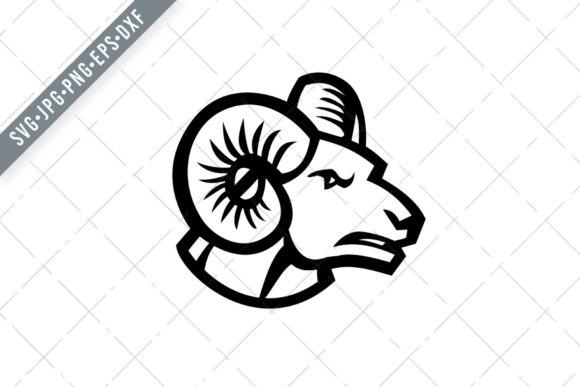 Head of Bighorn Sheep Ram Side: Premium Graphics & Illustrations for Bold Brands