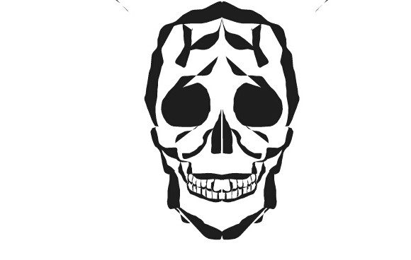 Human Skull Face Design for Graphics and Crafts