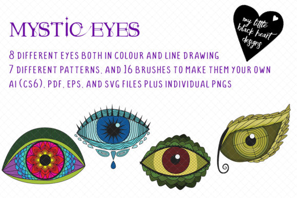 Mystic Eyes Graphics and Illustrations for Handmade Crafts