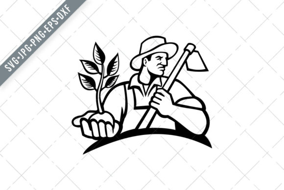 Organic Farmer Holding Plant: Graphics & Illustrations Review