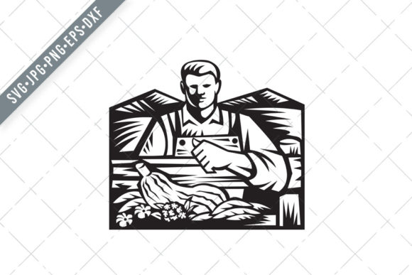 Organic Farmer with Farm Vegetable Graphics and Illustrations Review