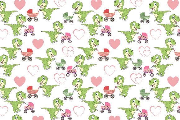 Pattern Design, with Cute Dinosaur: Graphics for Playful Patterns