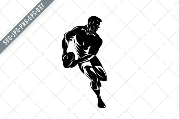 Rugby Player Passing the Ball Retro Graphics and Illustrations Review