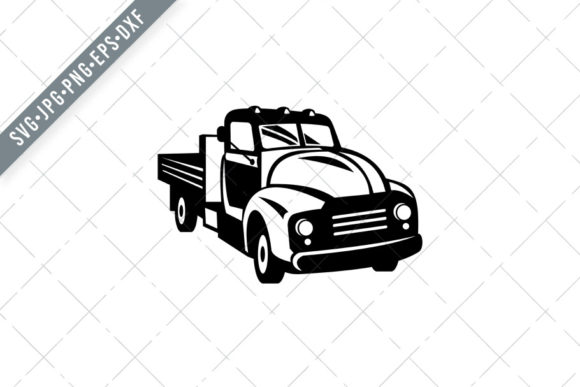 Vintage American Pickup Truck Wood Graphics for Illustrations