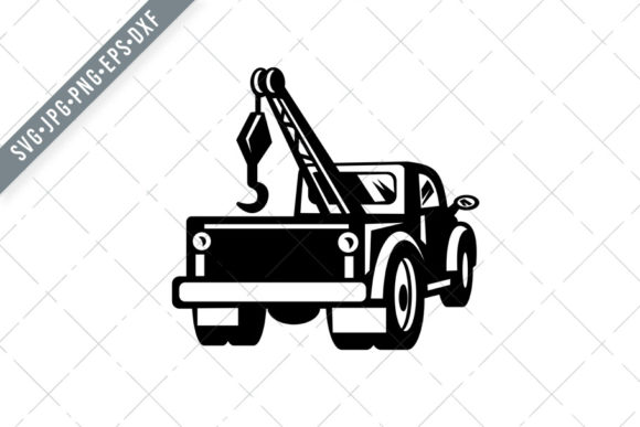 Vintage Tow Truck or Wrecker Pick-up Graphics and Illustrations